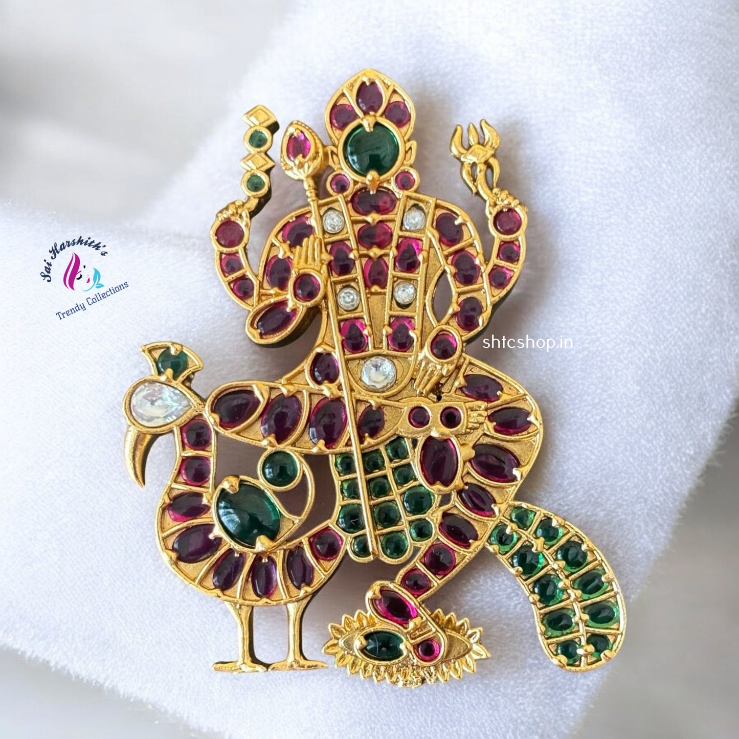 Murugar Pendant with Kempu Stone - SHTC934 - Sai Harshith's Trendy Collections