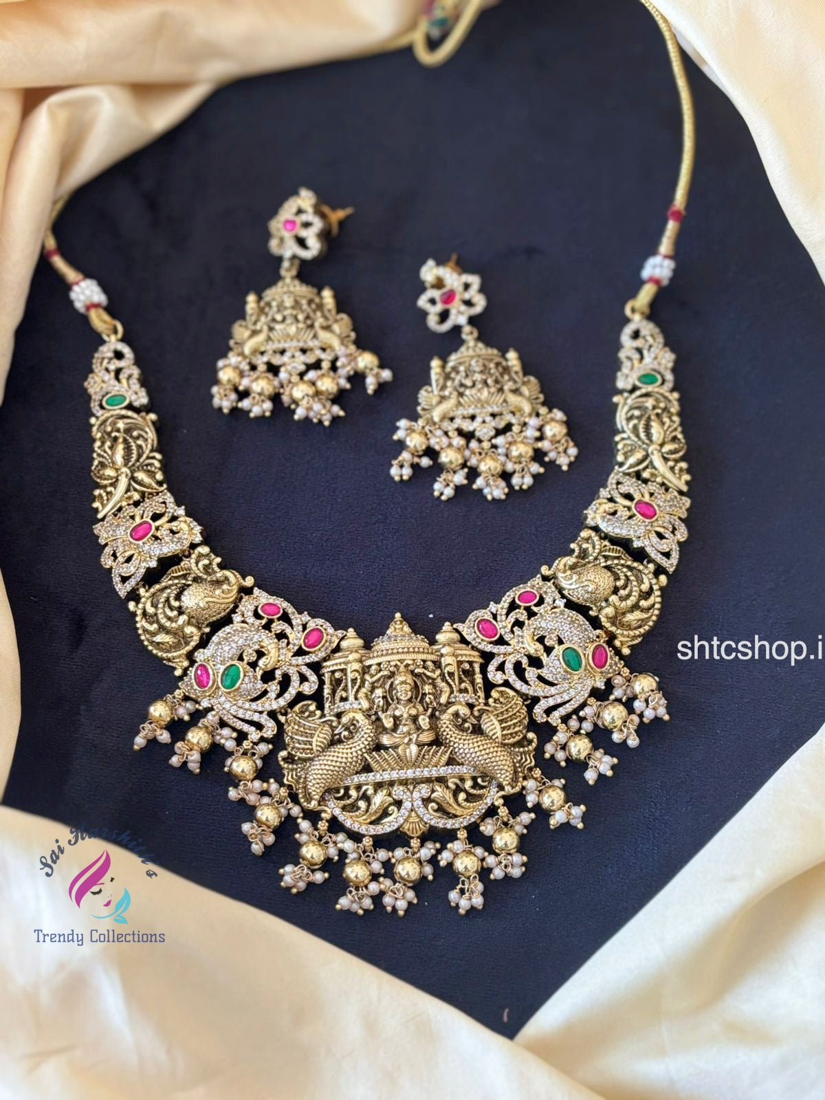 Temple Finish Kempu Necklace - SHTC702