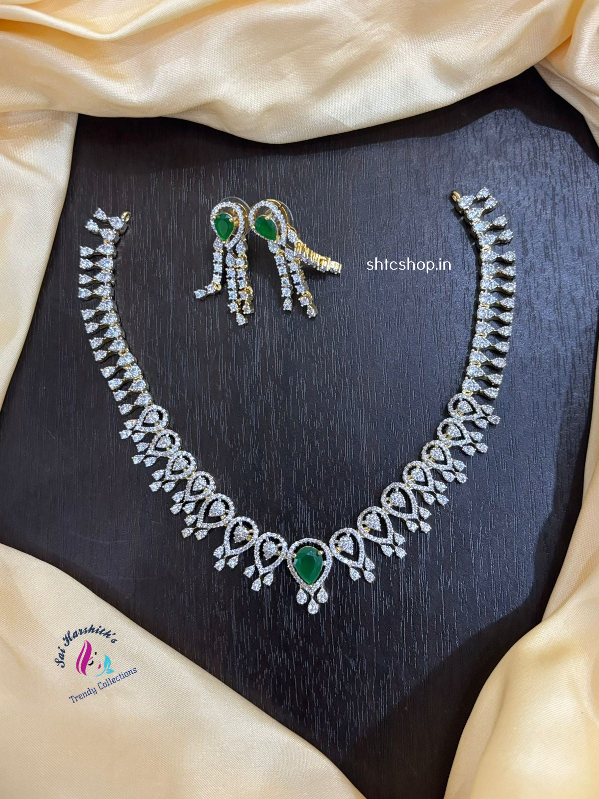 Zirconia Necklace set - SHTC1018 - Sai Harshith's Trendy Collections