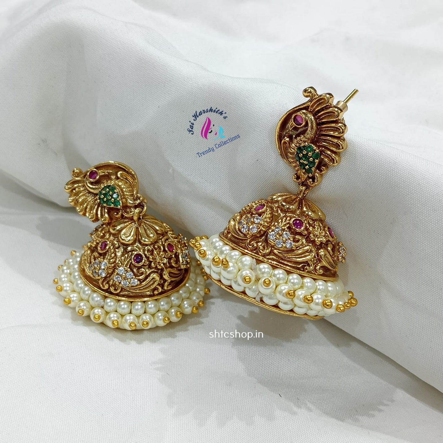 Kempu & AD Stone Statement Earrings - SHTC1029