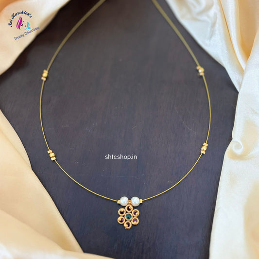 Kempu Stone invisible Necklace - SHTC1066