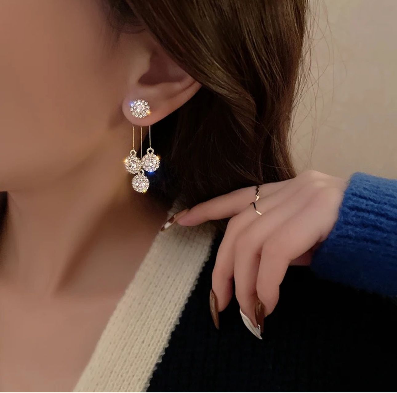 Luxury Rhinestone Drop Dangle Earrings - KE107