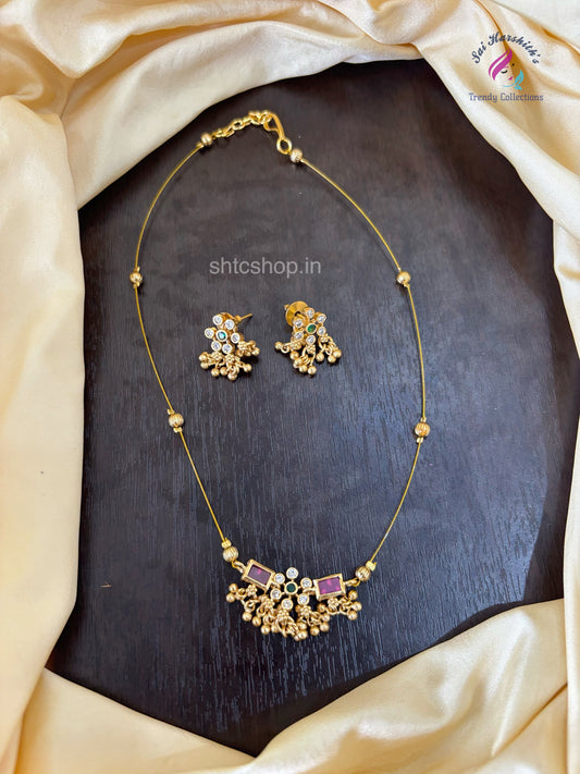 Invisible Necklace set with earrings - SHTC1042