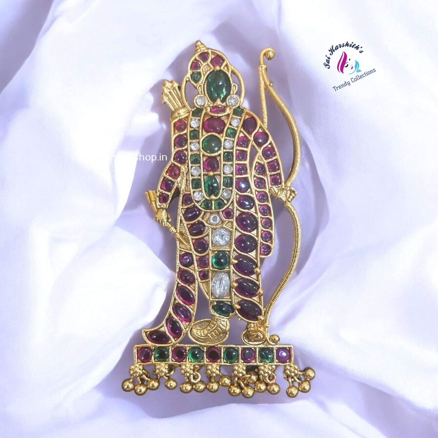 Shree Ramar Pendant with Kempu Stone - SHTC1099