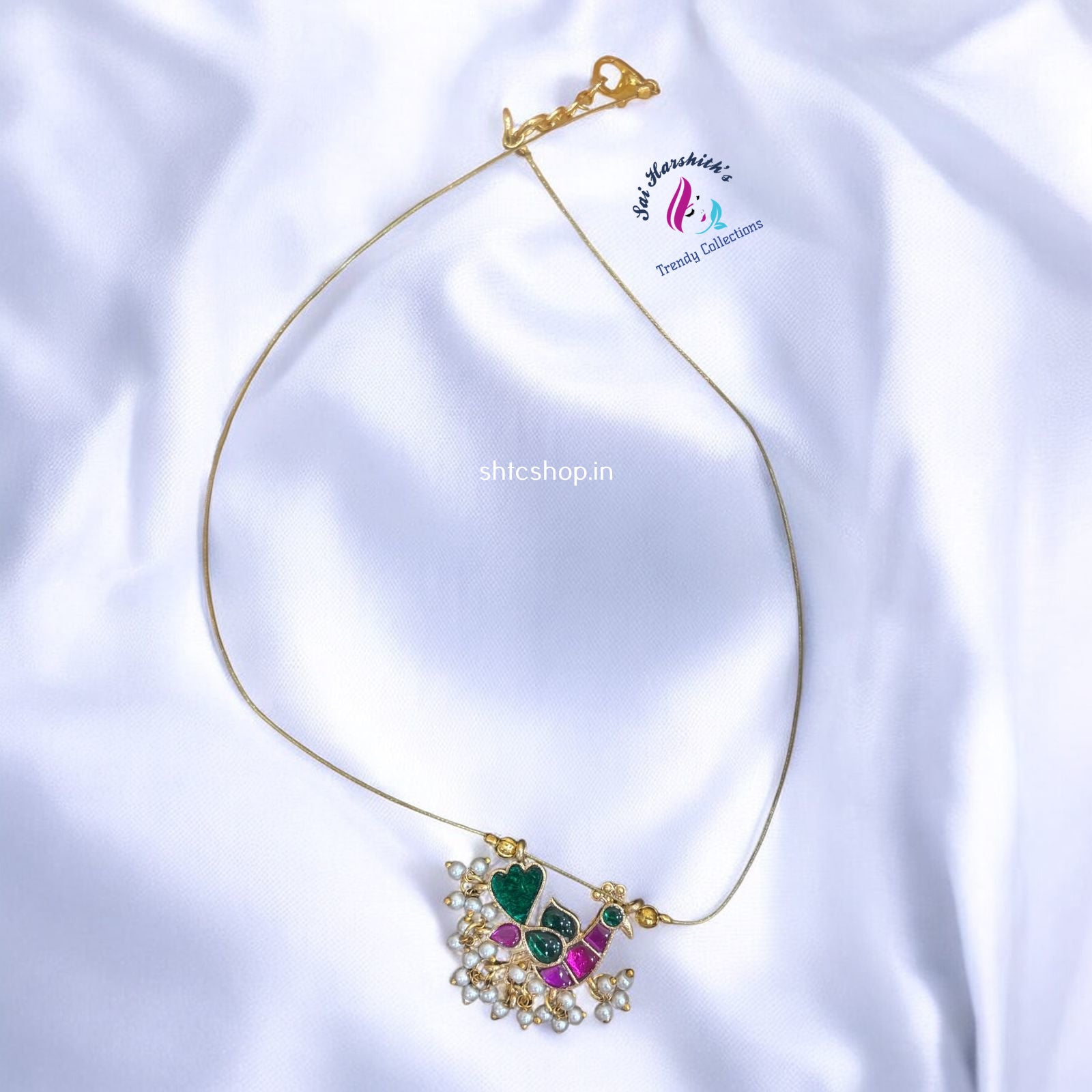 Peacock design Invisible Necklaces - SHTC1111 - Sai Harshith's Trendy Collections