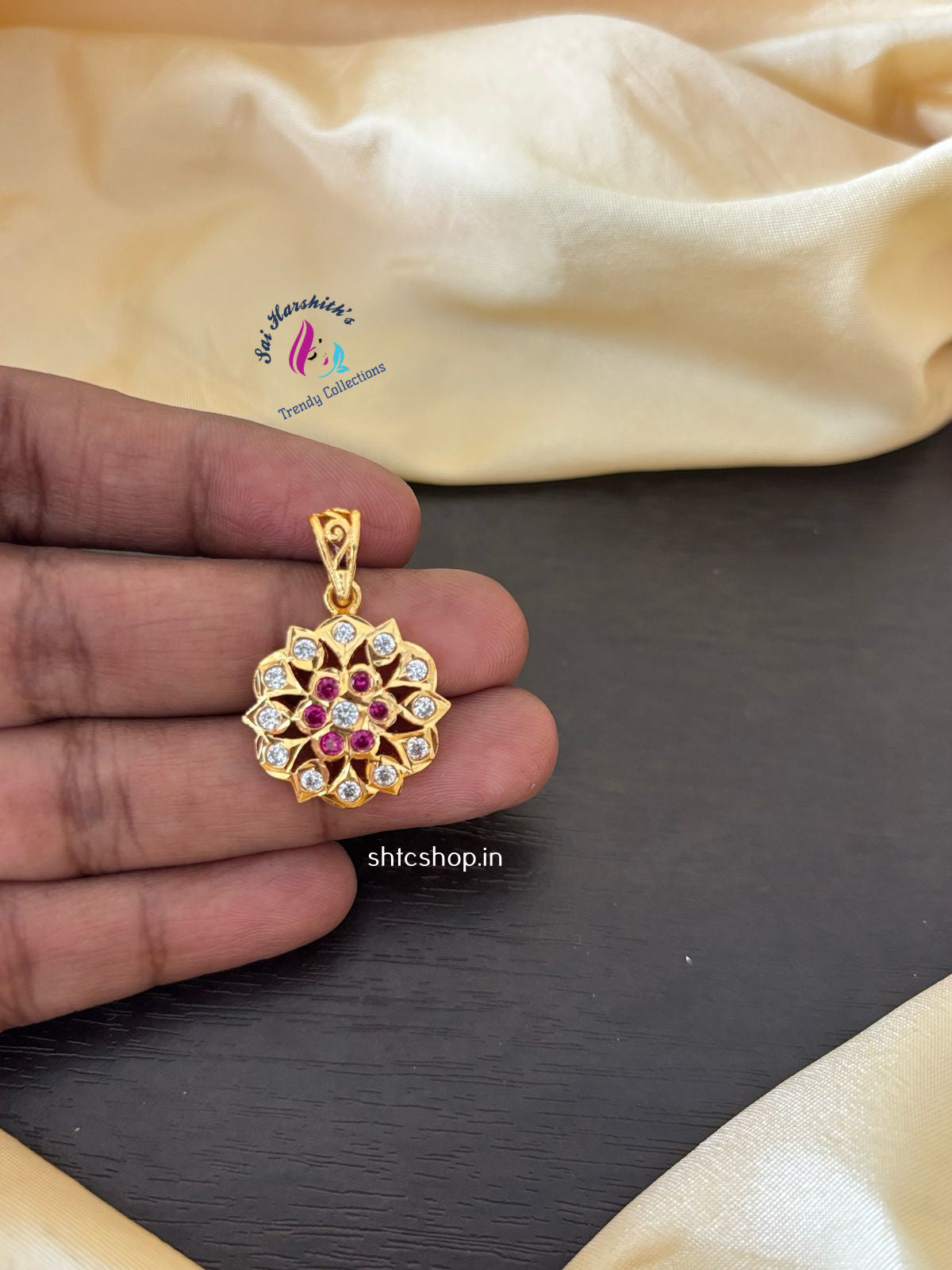 Five Metal / Impon Small Size Pendant with AD Stones - SHTC1207