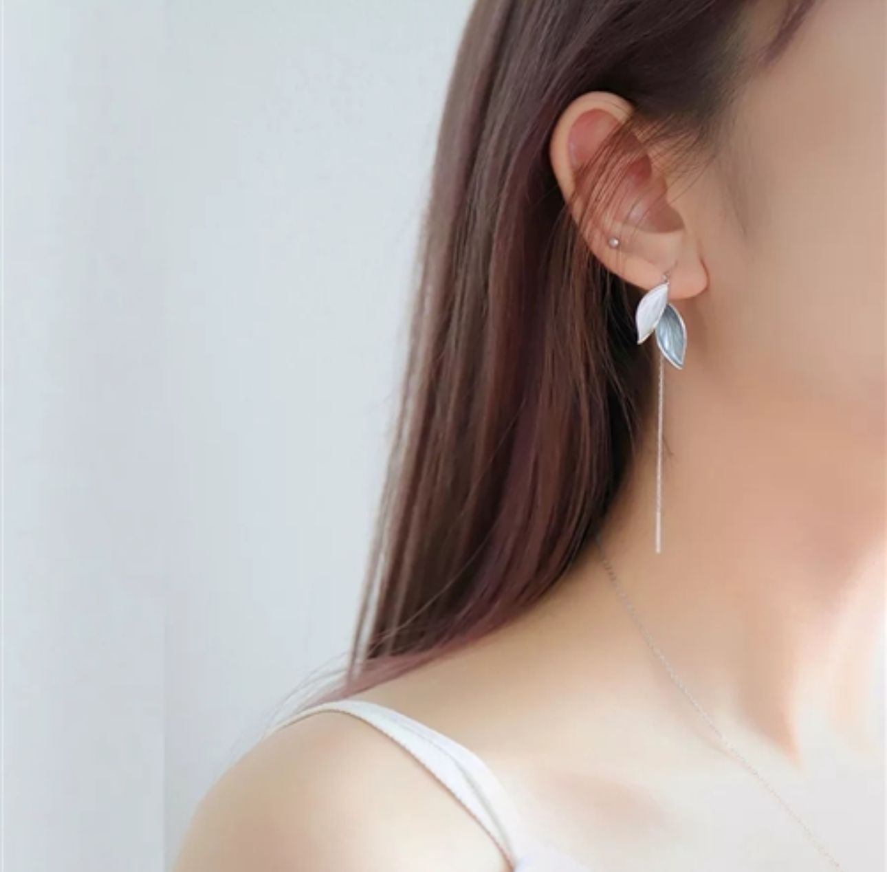 Leaf Tassel - 2 way wear Earrings - KE121