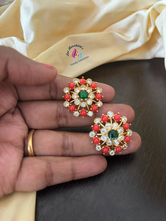 Coral Stone Stud (Push Back) - SHTC1233