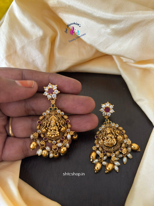 Matte Finish earrings with AD Stones - SHTC1276
