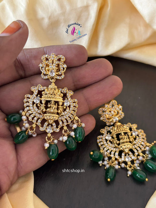 Matte Finish Earrings with AD Stones - SHTC1280