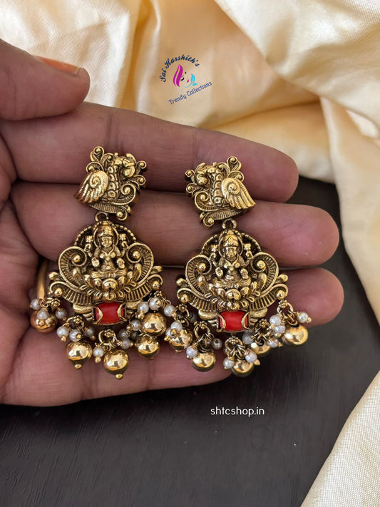 Matte Finish coral Earrings - SHTC1284
