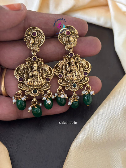 Matte Finish Earrings with AD Stones - SHTC1286