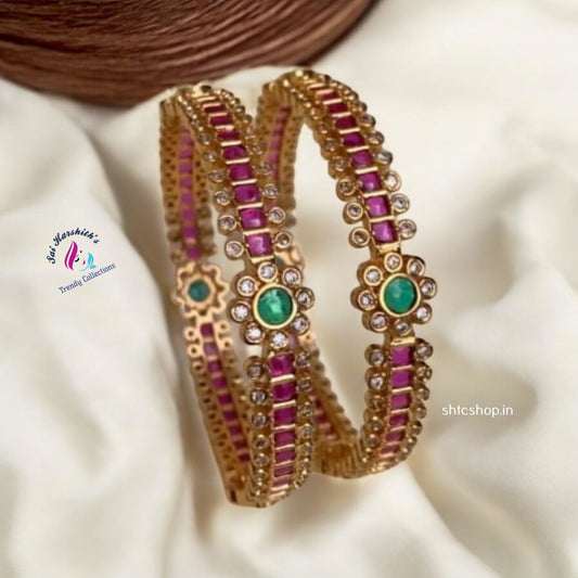 Trending Matte Finish Ad Stone Bangles with no images - SHTC1288