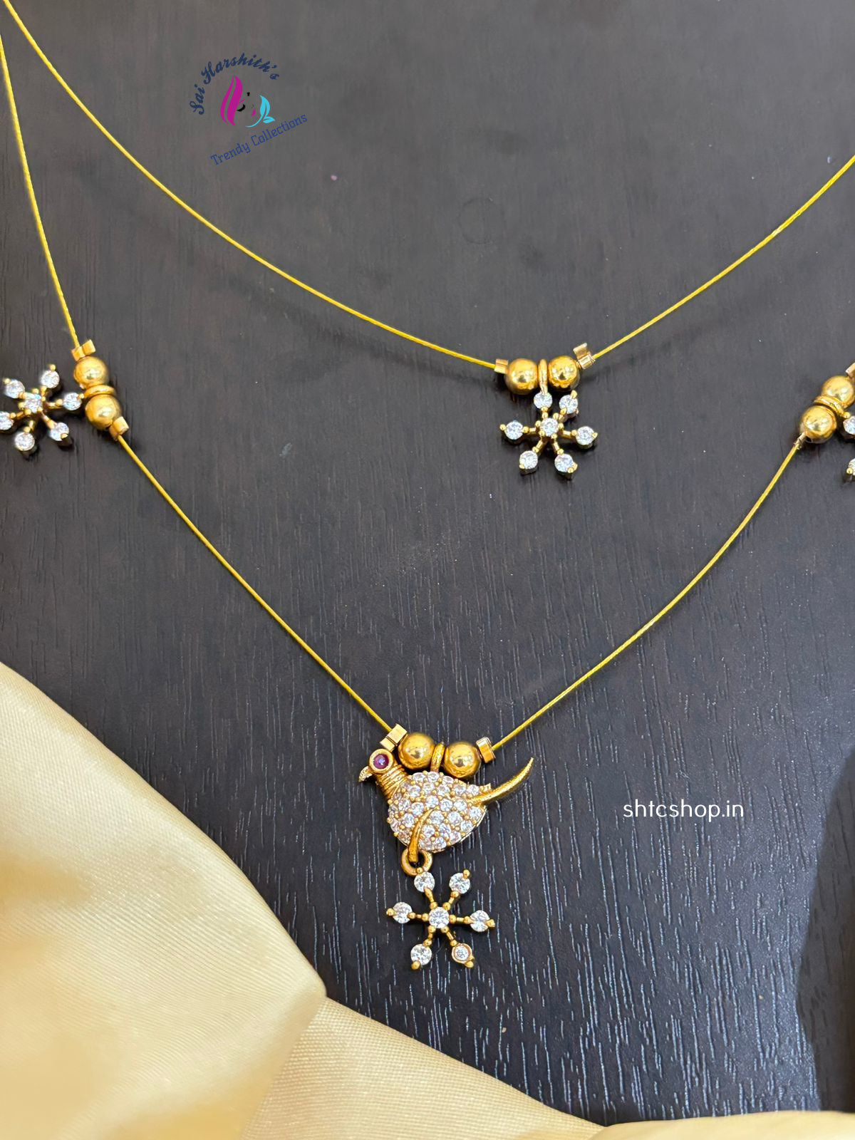 2 layer Invisible Necklace with Earrings - SHTC1289