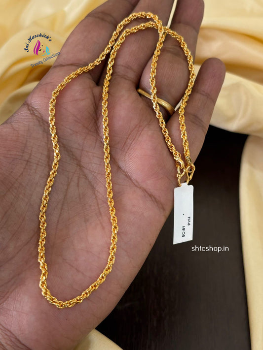 18 inches 1 gm Gold plated chain (Only Chain without Pendant) - SHTC1292