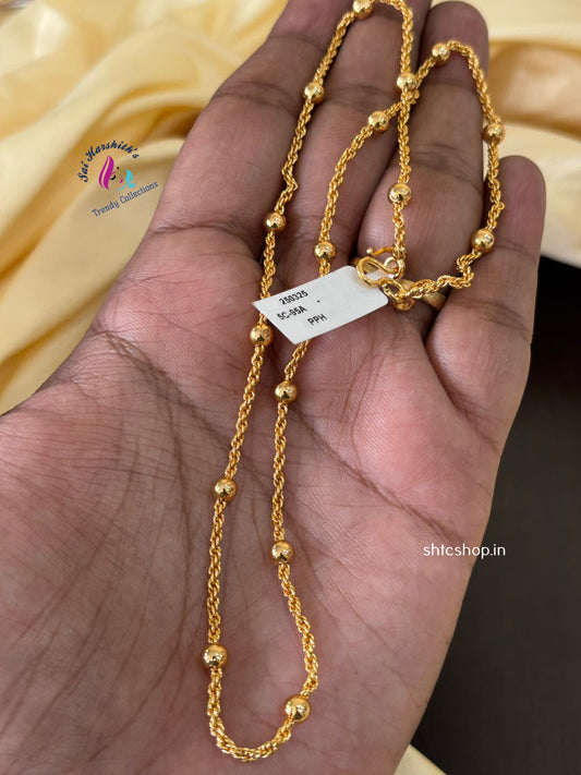 18 inches 1 gm Gold plated chain (Only Chain without Pendant) - SHTC1293