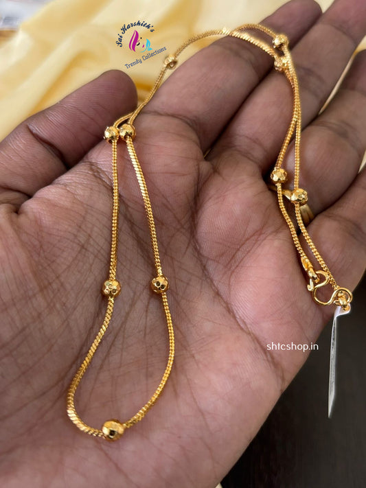 18 inches 1 gm Gold plated chain (Only Chain without Pendant) - SHTC1294