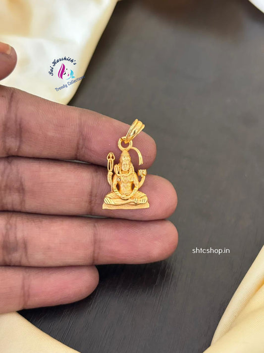 Cute Shiva 1gm gold Polished Pendant - SHTC1299