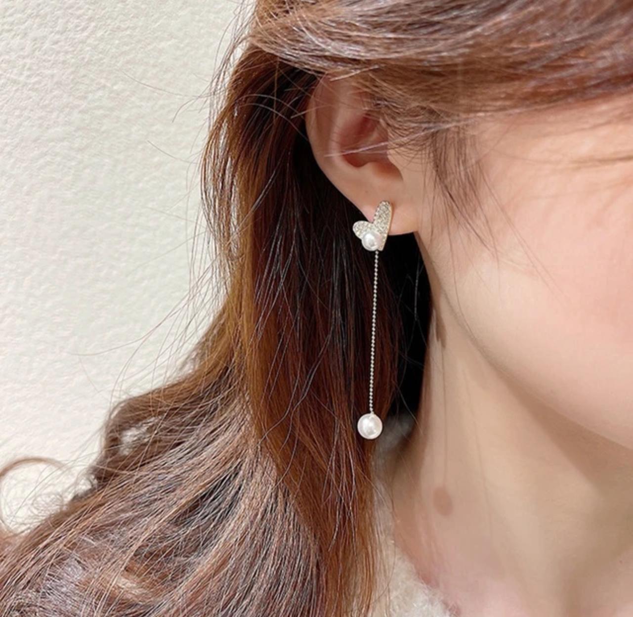 Heart Dangle Earrings - KE129