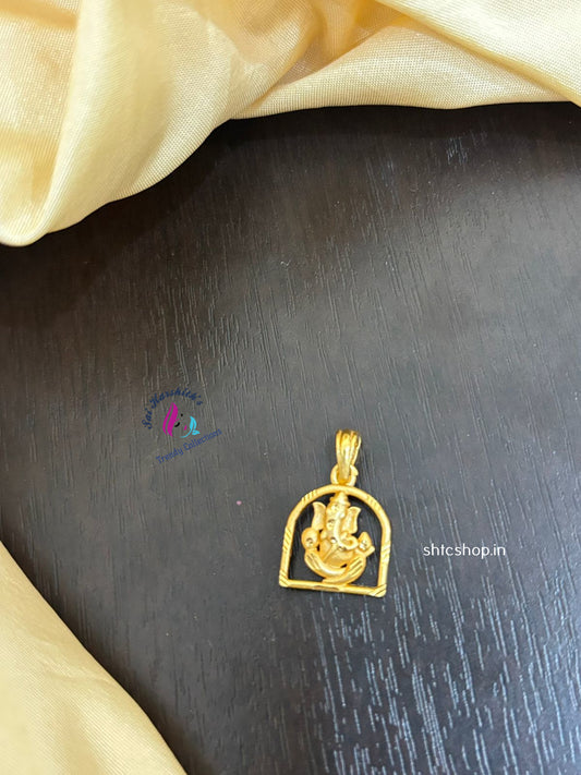 Cute 1gm gold polished Ganesha Pendants - SHTC1302
