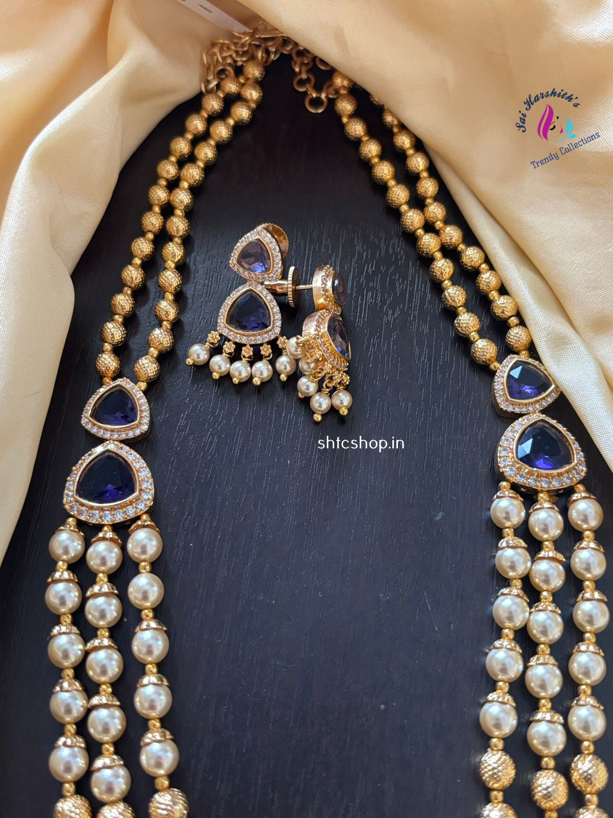 3 Layer Pearl Beaded Statement Chain - Mid Length - SHTC1312