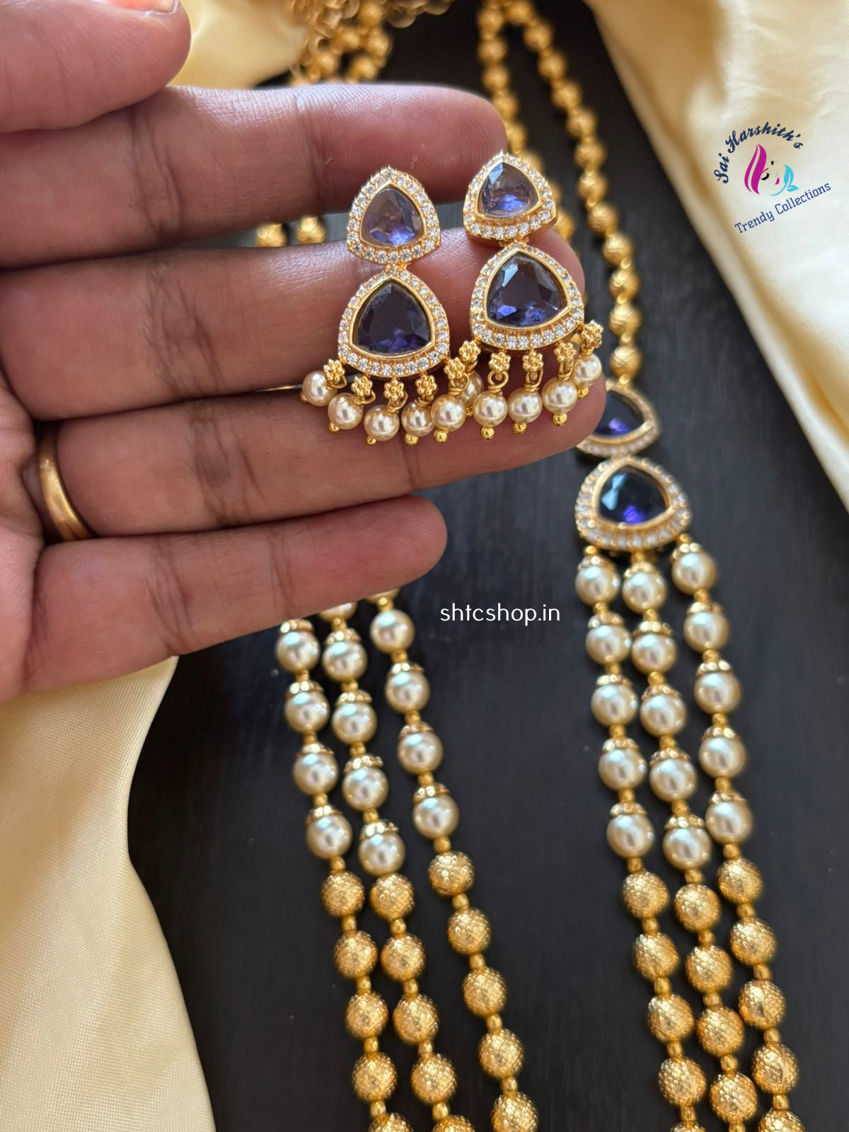 3 Layer Pearl Beaded Statement Chain - Mid Length - SHTC1312
