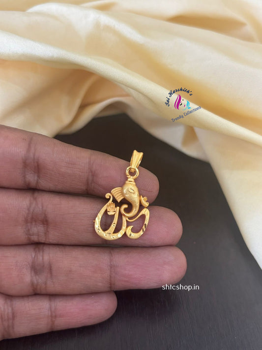 1 Gm Gold Polished Ganesha Pendant - SHTC1318