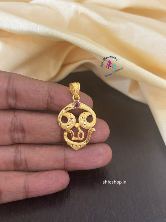 Om Pendant with Pink Stones - SHTC1329