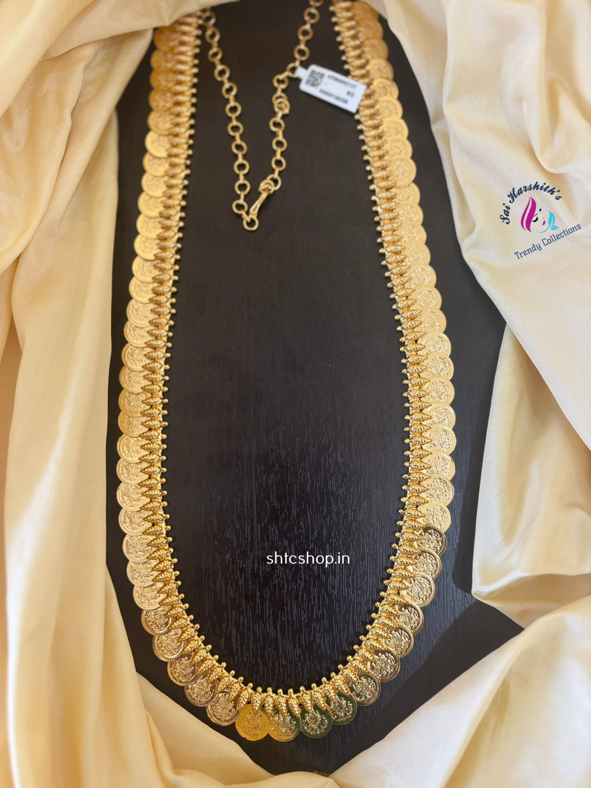 1 gm Gold Polished Long Kasu Malai - SHTC1343