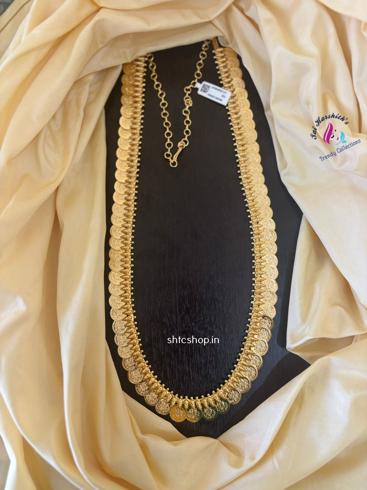 1 gm Gold Polished Long Kasu Malai - SHTC1343