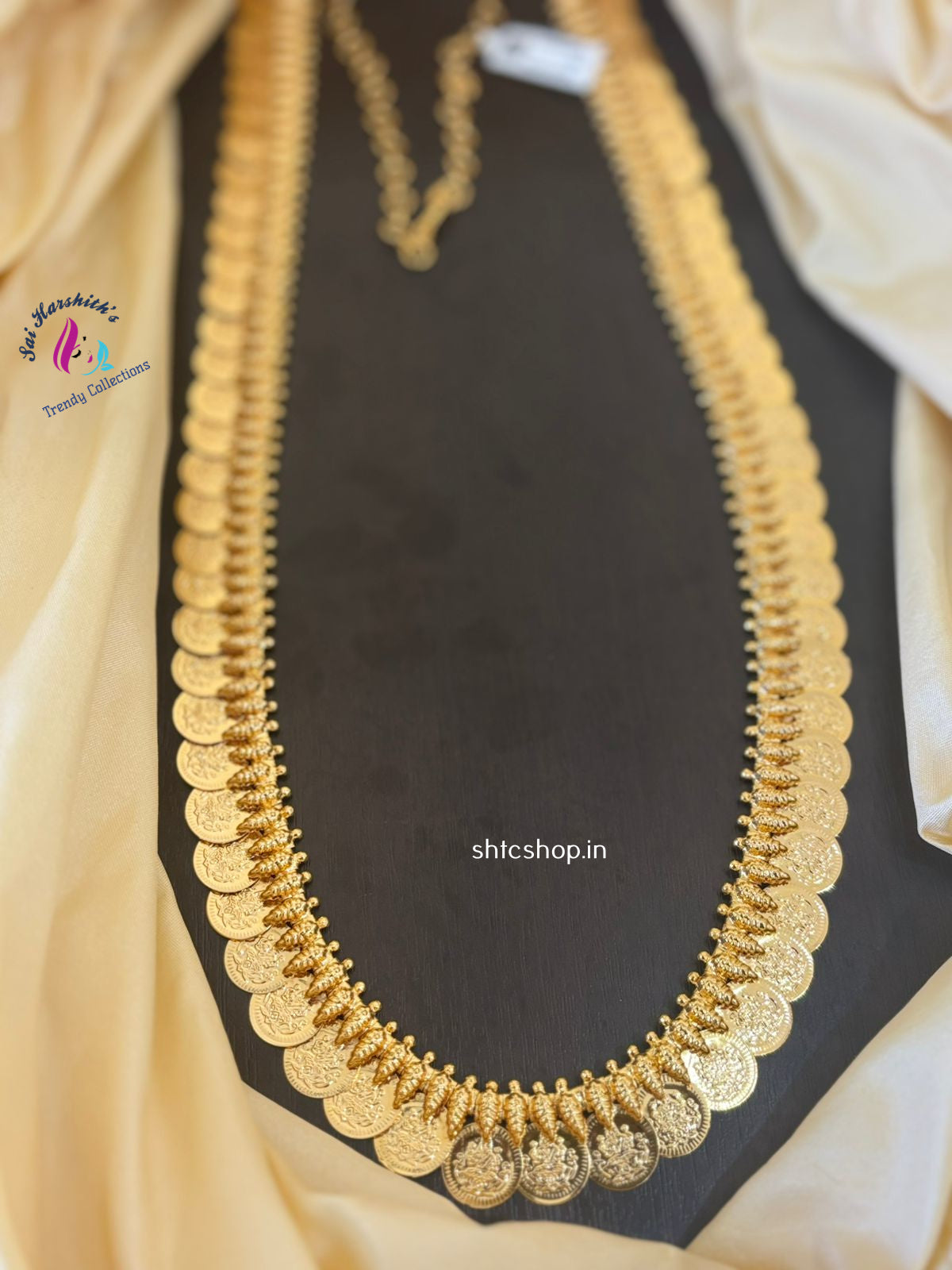 1 gm Gold Polished Long Kasu Malai - SHTC1343