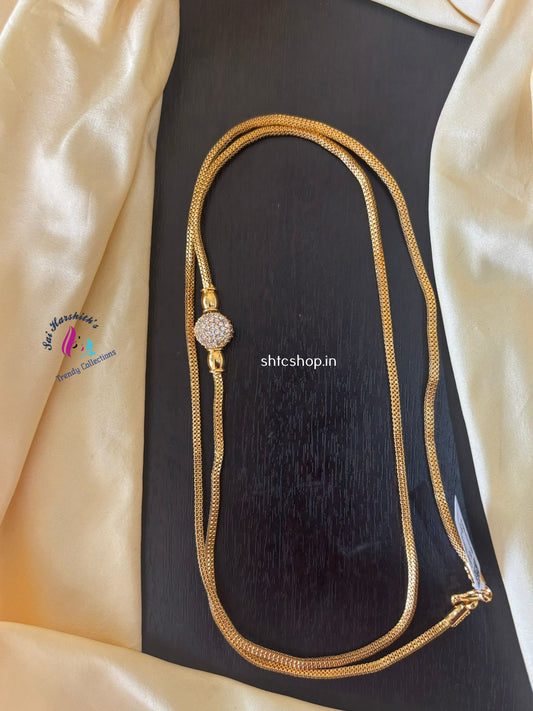 1 Gm Gold Polished 30 inches Mugappu Chain - SHTC1360