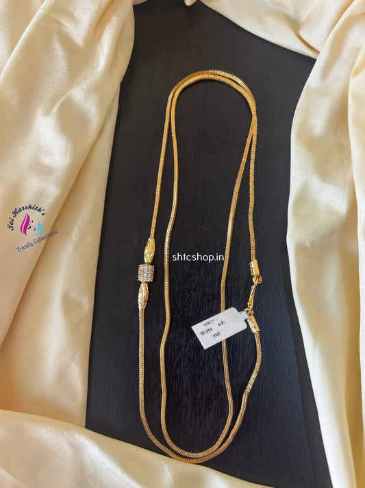 1 Gm Gold Polished 30 inches Mugappu Chain - SHTC1361