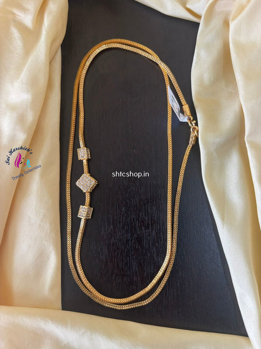 1 Gm Gold Polished 30 inches Mugappu Chain - SHTC1362