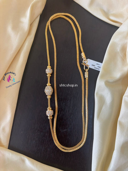 1 Gm Gold Polished 30 inches Mugappu Chain - SHTC1366
