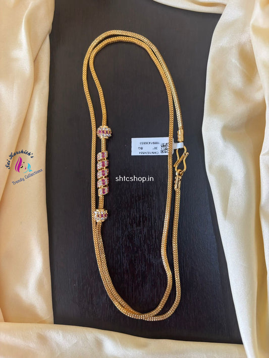 1 Gm Gold Polished 30 inches Mugappu Chain - SHTC1367