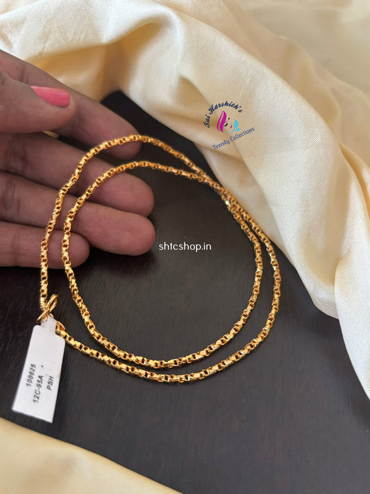 18 inches 1 gm Gold plated chain (Only Chain without Pendant) - SHTC1375