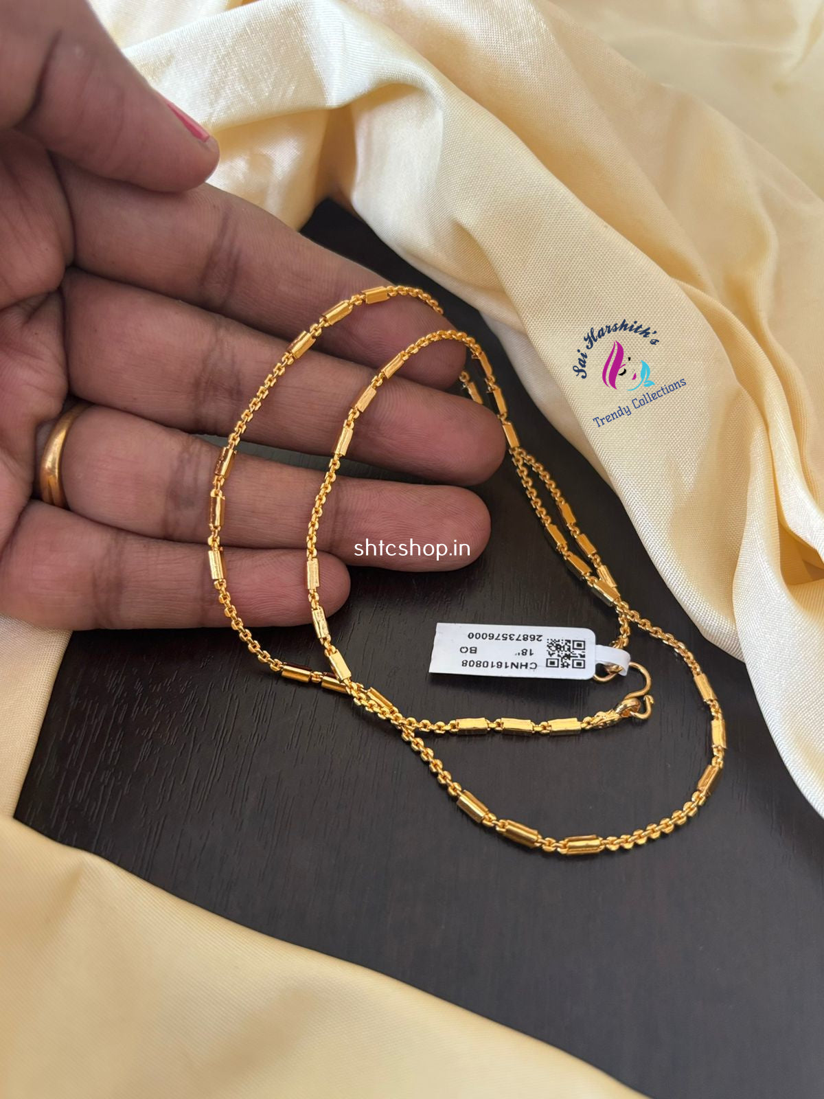 18 inches 1 gm Gold plated chain (Only Chain without Pendant) - SHTC1377