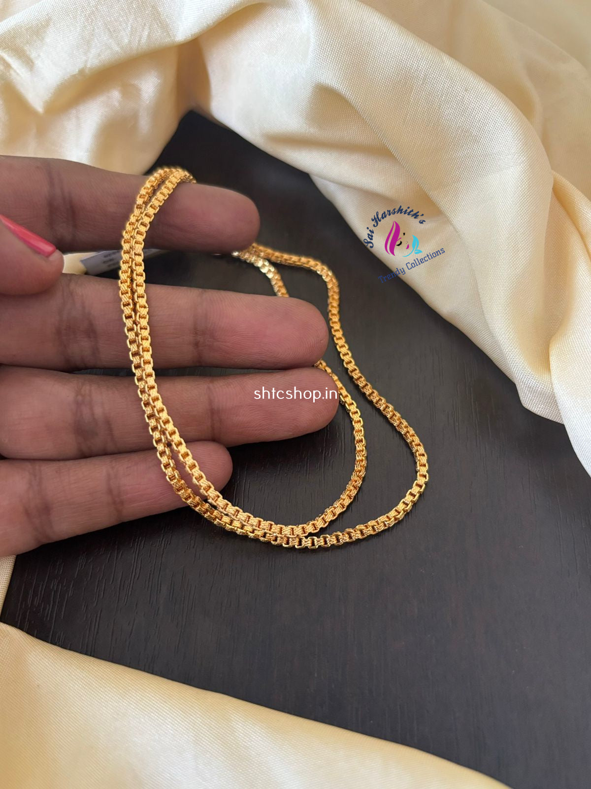 18 inches 1 gm Gold plated chain (Only Chain without Pendant) - SHTC1378 - Sai Harshith's Trendy Collections