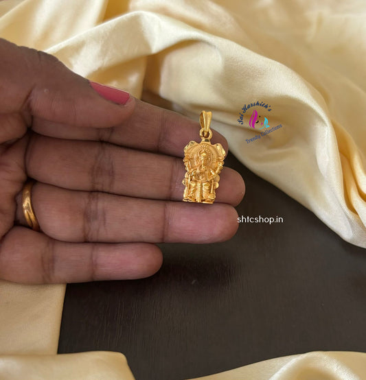 1 Gm Gold Polished Ganesha in Raja simhasam Pendant - SHTC1382
