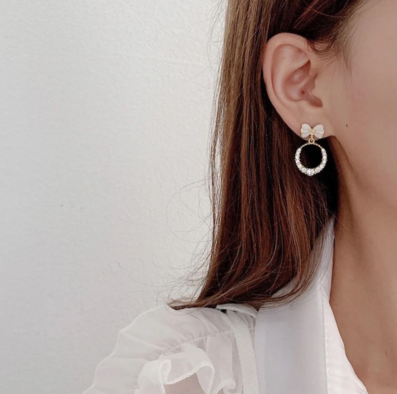 Enamel Bow hollow Earrings - KE138