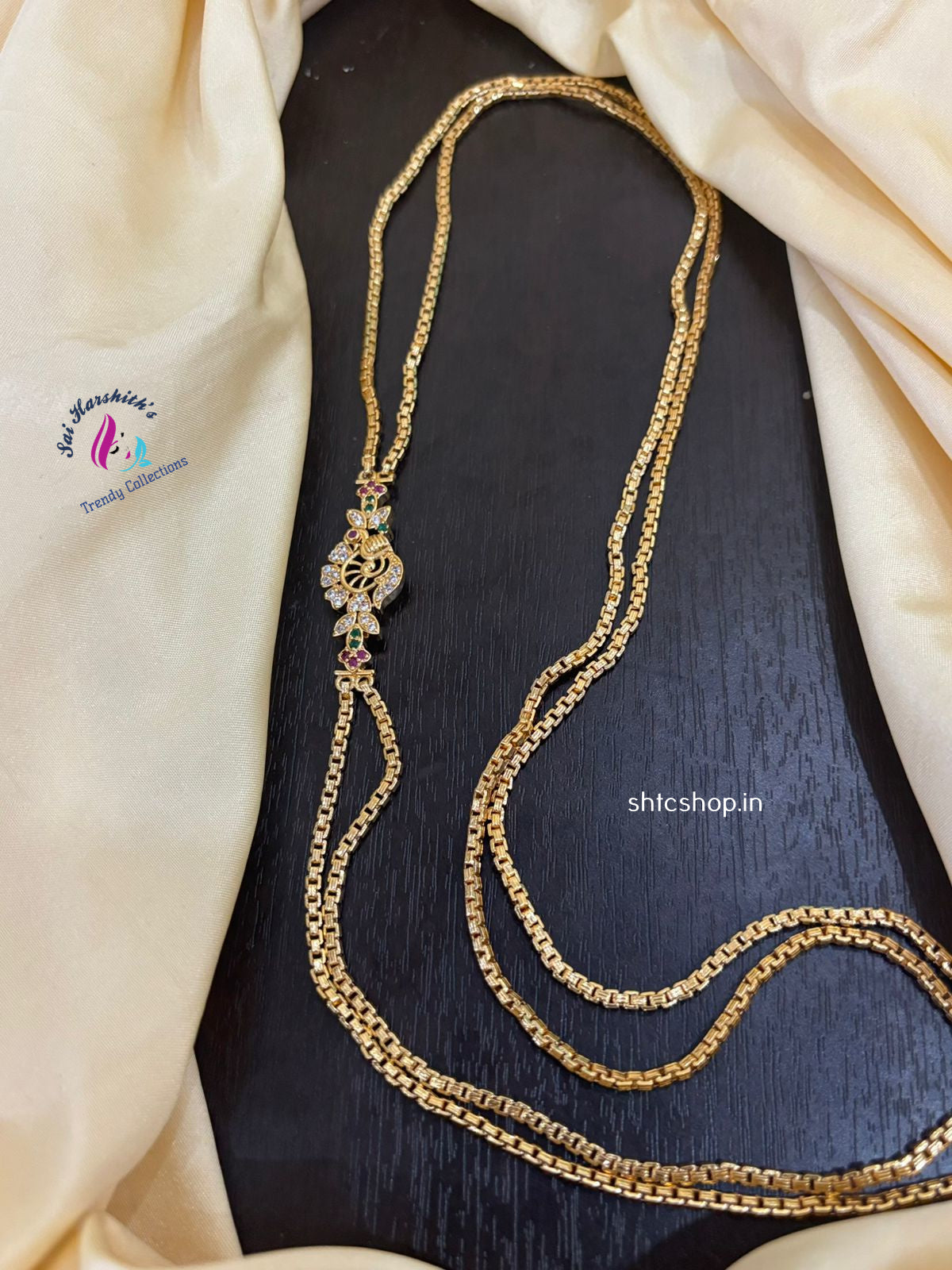 2 layer Five Metal Mugappu Chains - SHTC1396