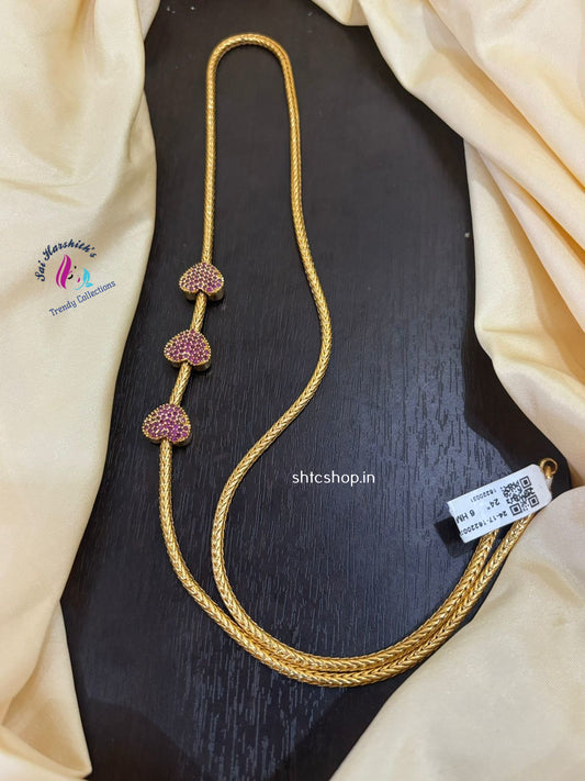 24 inches Heart design five metal Mugappu Chain - SHTC1399