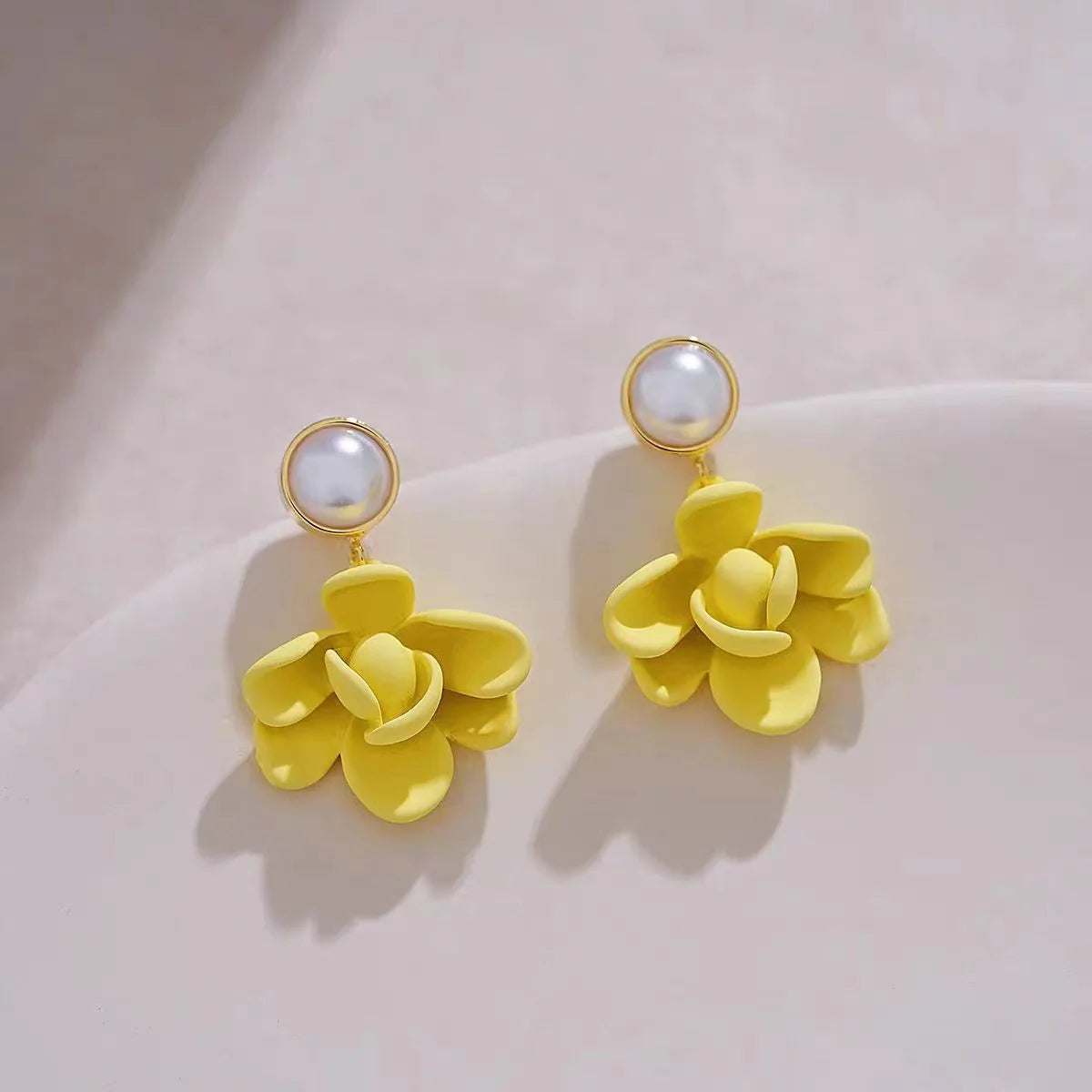 Small design diamond slippers Korean earrings - Yellow - KE525