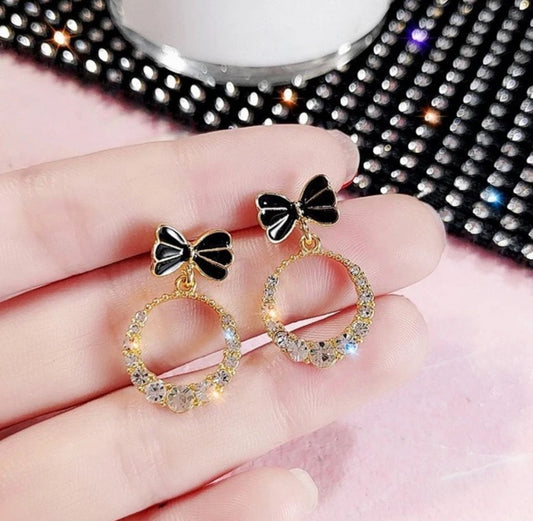 Enamel Bow hollow Earrings - KE140