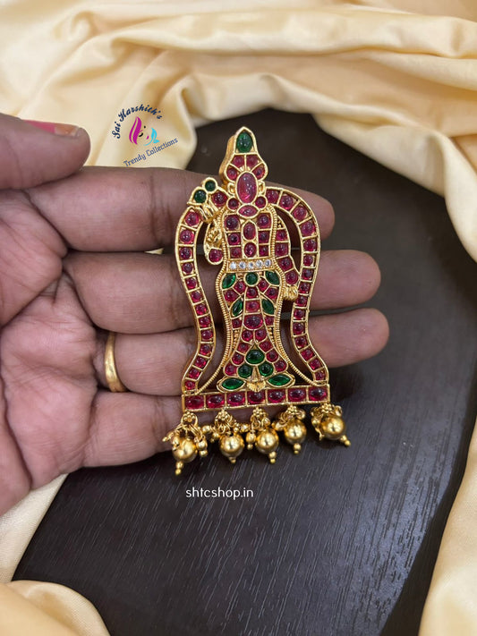 Kempu Stone Meenakshi Amman Pendent - SHTC1402