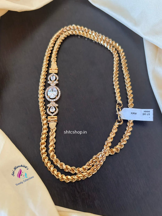 1 gm Gold Polished 24 inches Mugappu Chain - SHTC1406