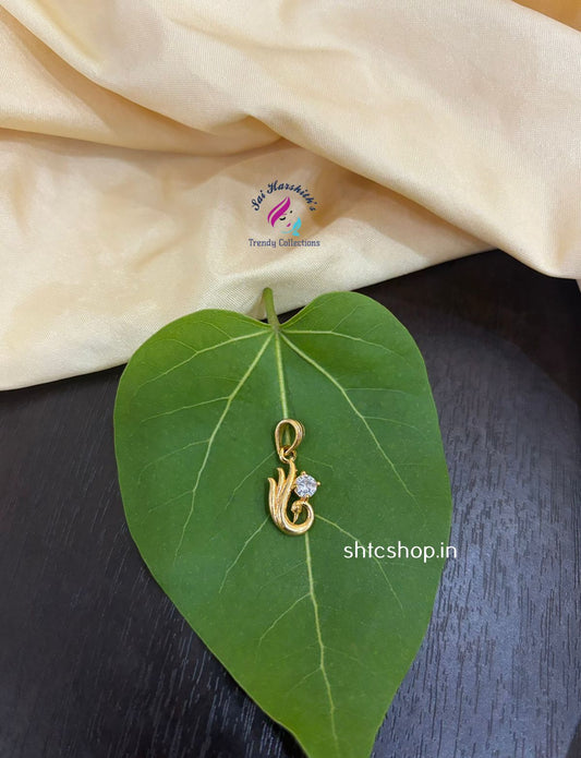 1 Gm Gold Polished Ad Stone Pendant - SHTC1447