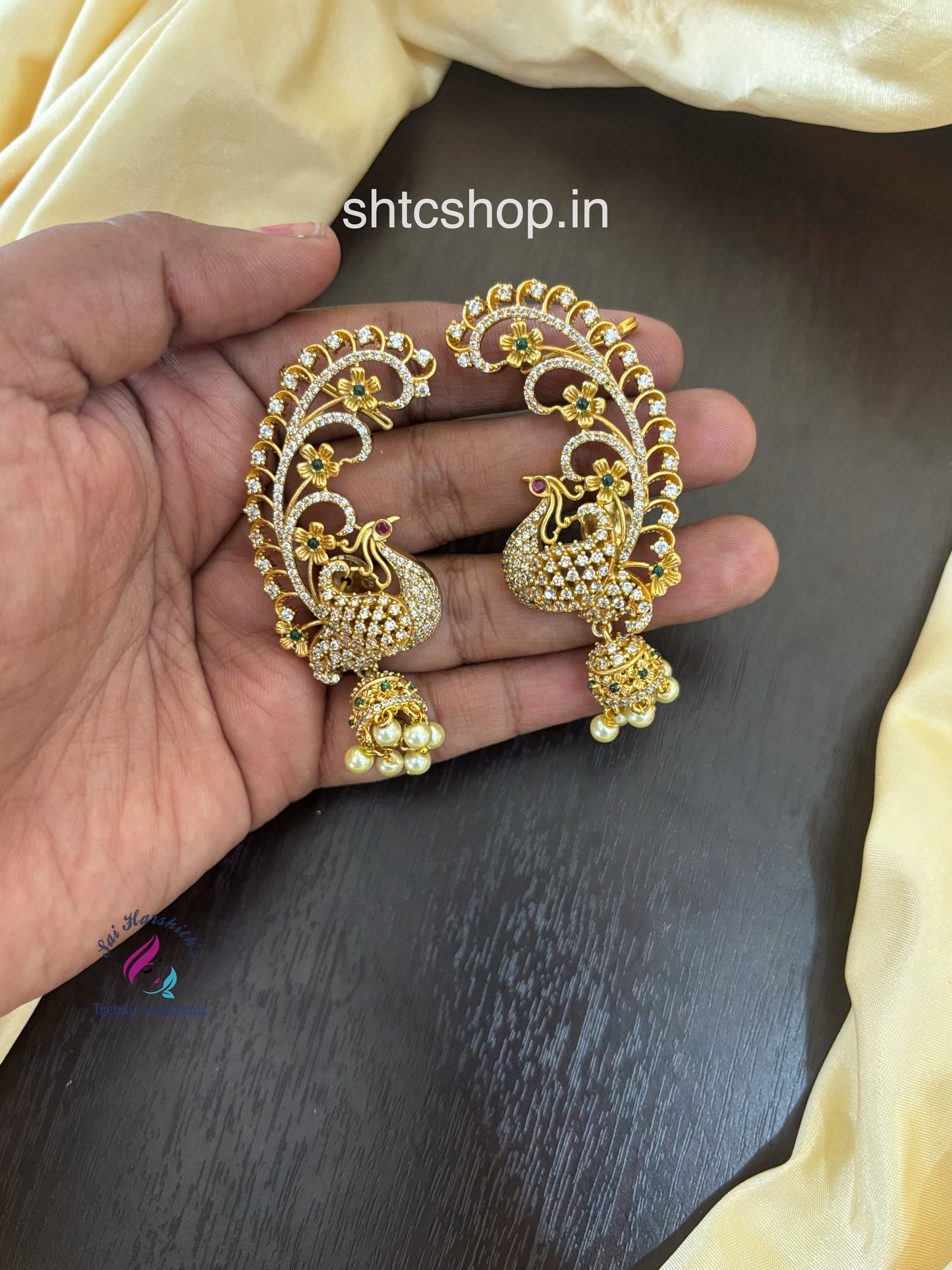 Matte Finish AD Jumkas with Ear Cuff - SHTC1483