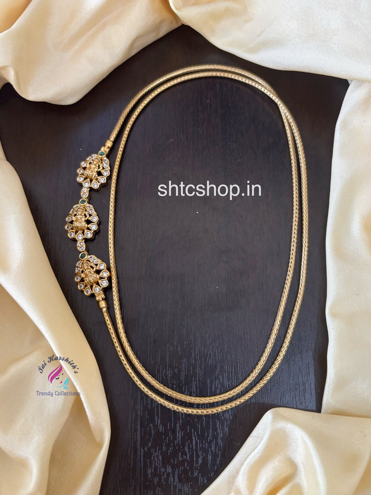 24 inches Matte Finish Mugappu Chain with Goddess Lakshmi - SHTC1486